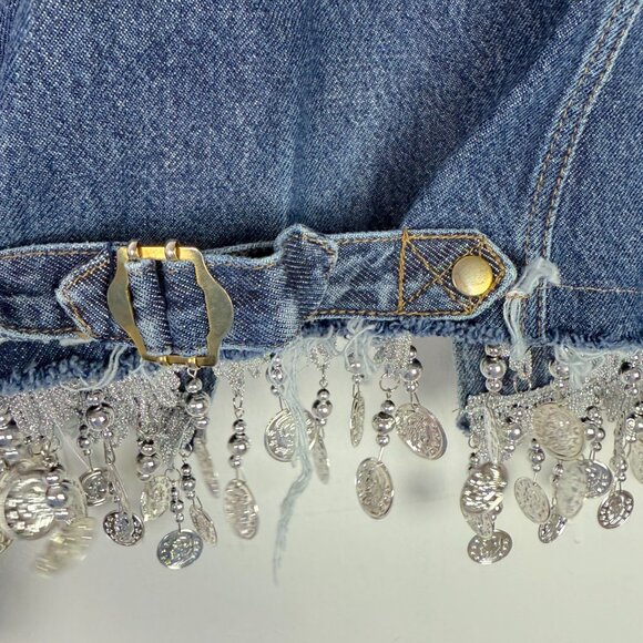 NWT Urban Outfitters Urban Renewal Remade Coin Trim Denim Jacket Medium/Large - Picture 12 of 12